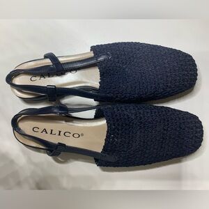Women's Navy Blue Slingback Flats - 6 1/2 N